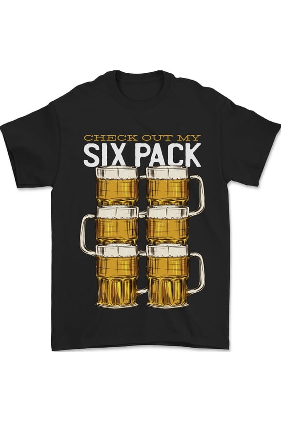 Check Out My Soda Six Pack Funny Drinks Mens Shirt 100% Cotton