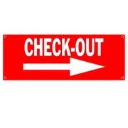 Check-Out Right 13 oz Vinyl Banner With Metal Grommets