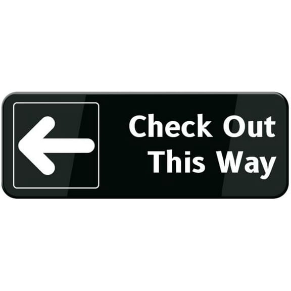Check Out This Way With Left Arrow Sign, 10"X3" Acrylic Warning Sign, Door Wall Labels Sign For Offices Businesses House Home