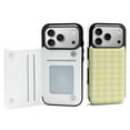 thumbnail image 1 of Check Pattern Yellow And White Leather Wallet Case for iPhone 17 Pro Wallet Case Card Holder Flip, 1 of 8