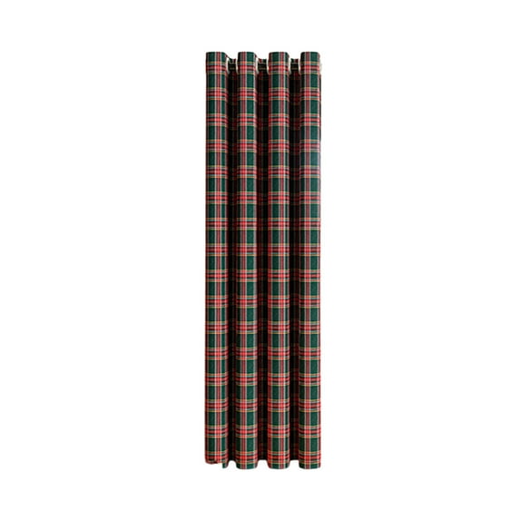 Check Plaid Curtain Xmas Decorative Window Curtain Light Filtering Farmhouse Grommet Drapes for Kitchen Living Room, 1 Panels (C)