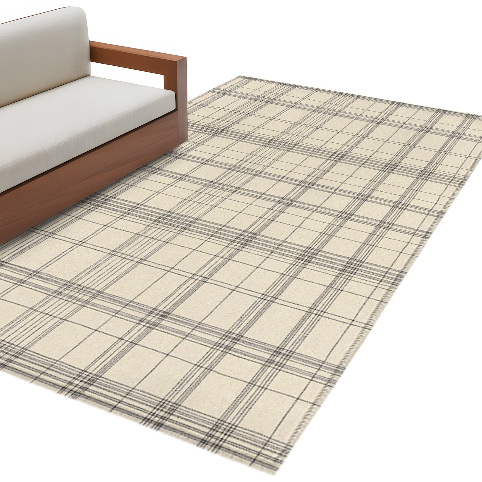 Check Plaid Kitchen Runner Rug 2.7x5 Washable Runners for Hallway Non ...