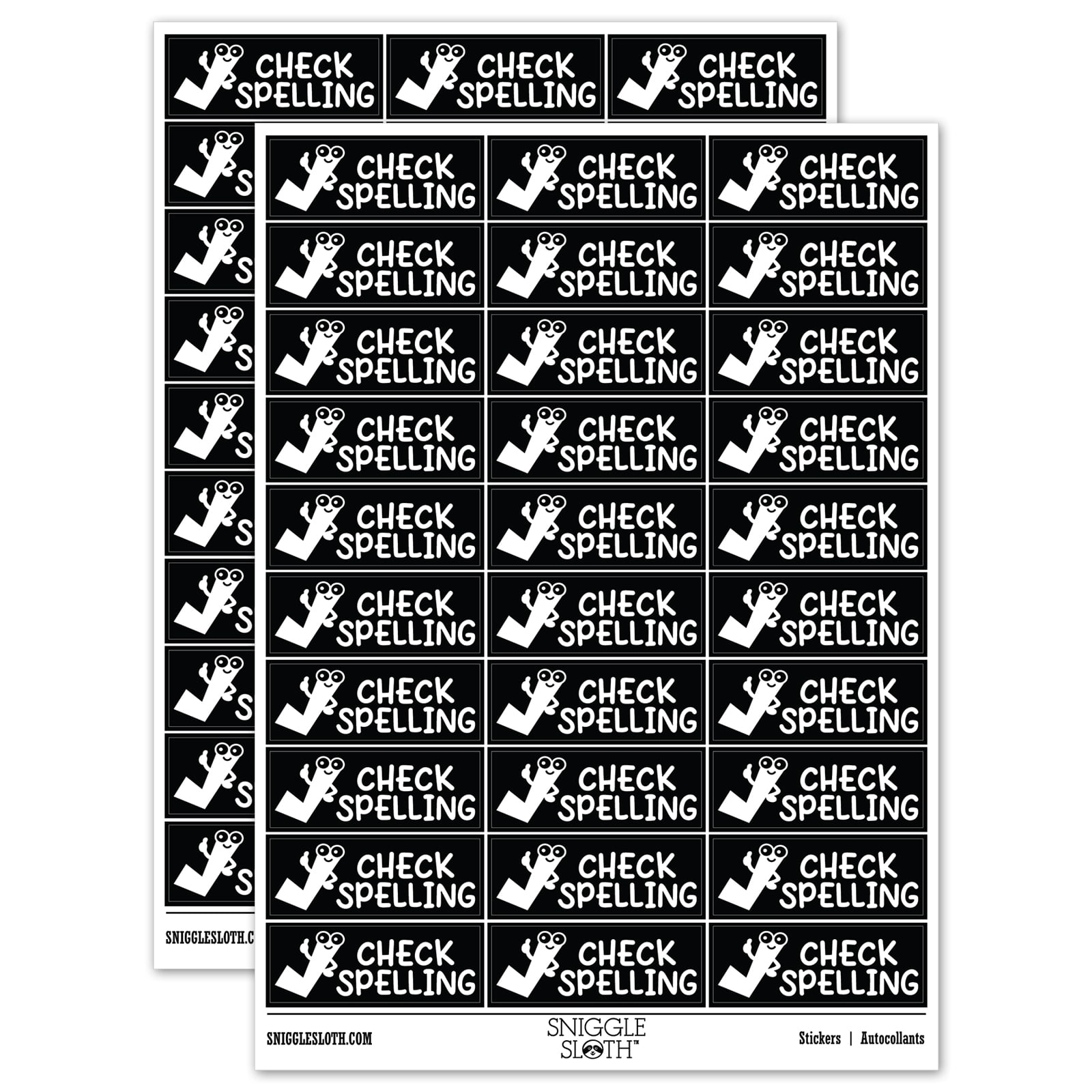 Check Spelling Teacher Student School Sticker Set - Black - Matte ...