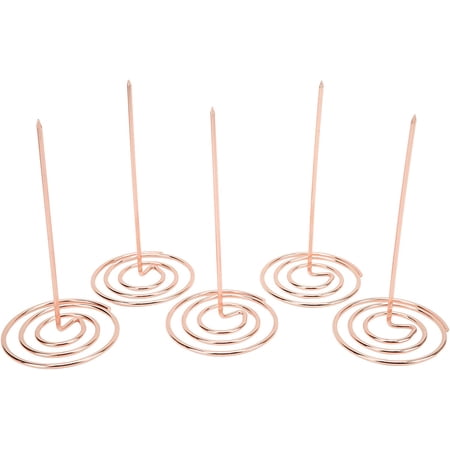 Check Spindle, 5PCS Sturdy Durable Ticket Holder Wear Resistant Recyclable for Hotel for Dining Room for Kitchen (Rose Gold)
