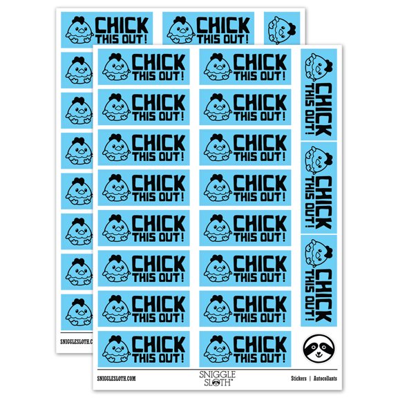 Check This Out Baby Chicken Teacher Student School Sticker Set - Light Blue - Matte Finish - 2.00" Large