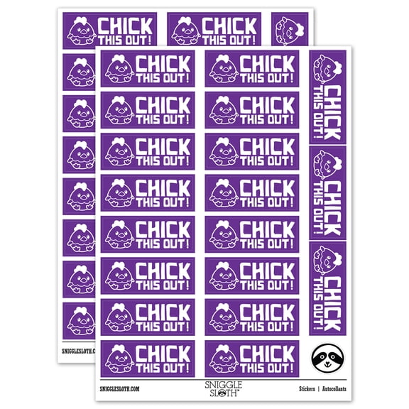 Check This Out Baby Chicken Teacher Student School Sticker Set - Purple - Matte Finish - 2.00" Large