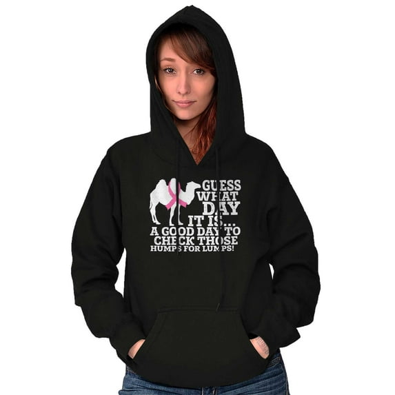 Check Those Humps Lumps Pink Camel Hoodie Sweatshirt Women Brisco Brands L