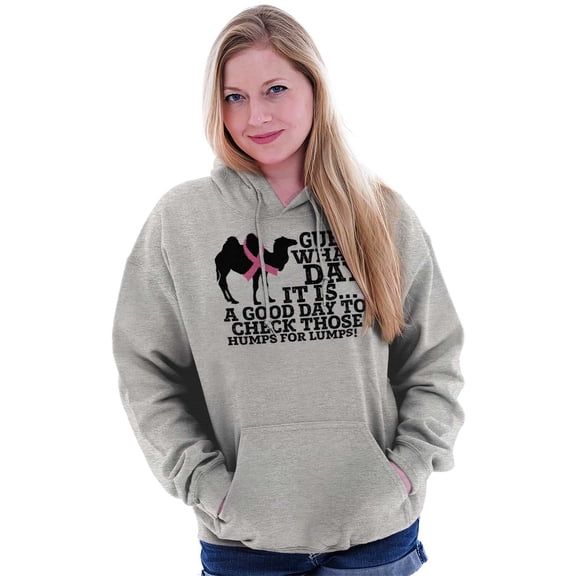 Check Those Humps Lumps Pink Camel Hoodie Sweatshirt Women Brisco Brands L
