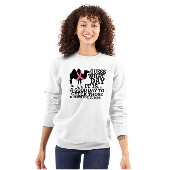 Check Those Humps Lumps Pink Camel Women Plus Size Crewneck Sweatshirt Brisco Brands 2X