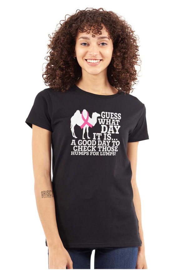Check Those Humps Lumps Pink Camel Womens Slim Fit Graphic Tee Brisco Brands M