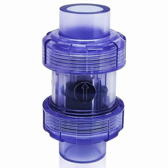 Check Valve 3/4 Inch True Union Check Valve Transparent Blue UPVC Check Valve Pipeline Check Valve One-Way Valve