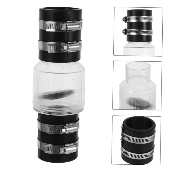 Check Valve, Quiet Sump Pump Check Valve, Fits 1.5"-2" 40 Pipe, Clear Silent Backflow Valve With Spring Loaded Flapper, Reduces Water Hammer Noise