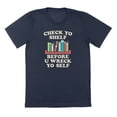 thumbnail image 1 of Check Yo Shelf Humor Graphic Navy Mens T-Shirt, 1 of 1
