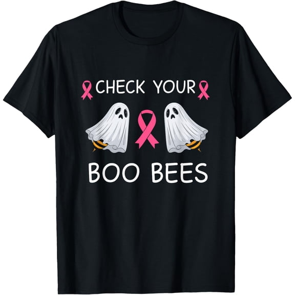 Check Your Boo Bees Shirt Funny Breast Cancer Halloween T-Shirt