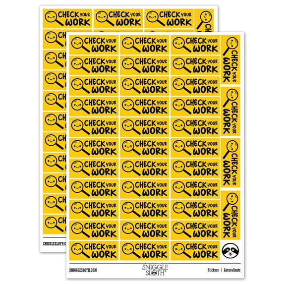 Check Your Work Magnifying Glass Teacher Student School Sticker Set ...