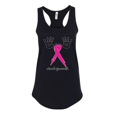 Check Yourself Breast Cancer Awareness Graphic Womens Tank Top, Black, Small