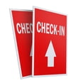 thumbnail image 1 of Check-in With Up Arrow (2-PACK) 24" x 36" Plastic Signs | Sign Insert 4mm Corrugated Plastic Signs Storefront Window Poster, 1 of 2