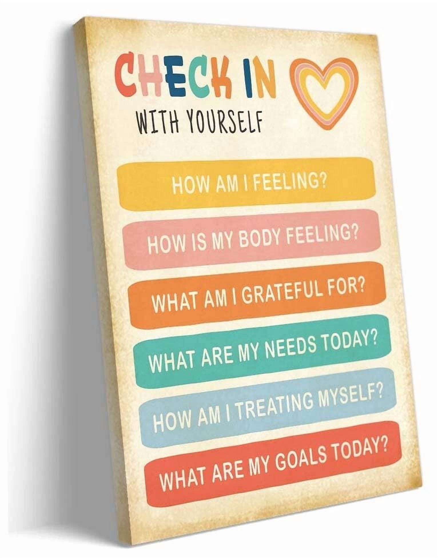 Check in with Yourself Poster Prints Mental Health Wall Art Therapy ...