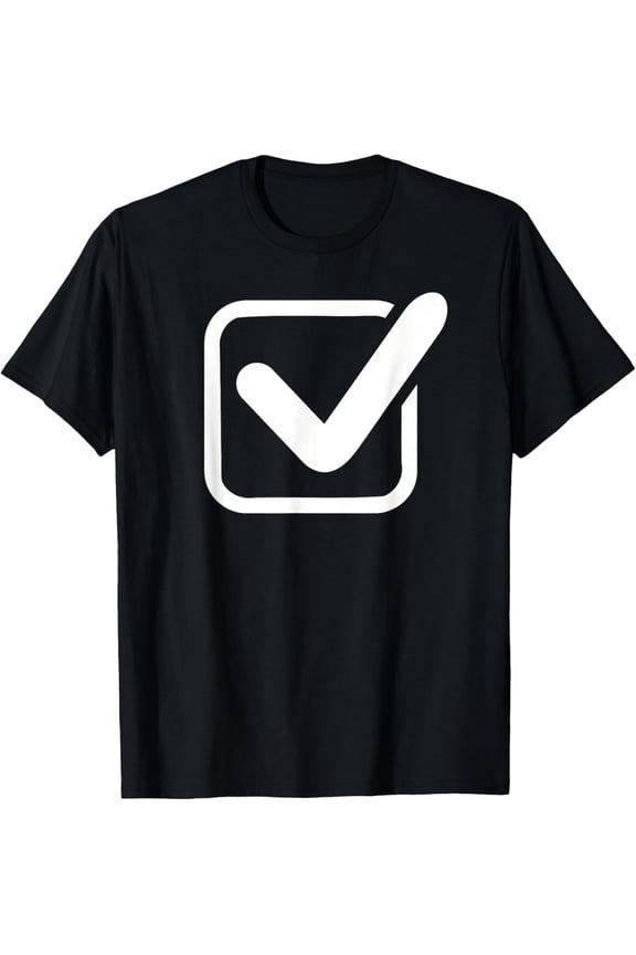 Check mark logo T-ShirtMen and women, White Black T-shirt, size: Extra large S-4XL