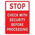 thumbnail image 1 of Check with Security Prior to Entering Sign Traffic Control Parking & Traffic Signs Parking Signs Metal Sign Tin Sign 12x16 Inch, 1 of 5