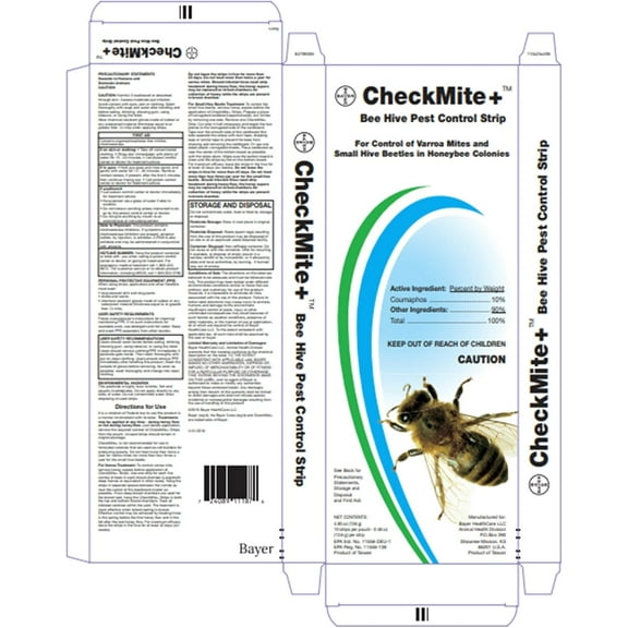 CheckMite+ Bee Hive Pest Control Strips | Treatment for Varroa Mites & Small Hive Beetles | Protects Honeybee Colonies | Easy-to-Use Strips | 10-Pack