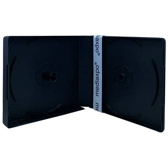 CheckOutStore 10 Black CD/DVD Poly Stackable Square Box (Holds Up to 16 Discs)