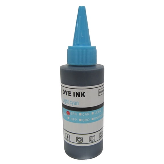 CheckOutStore 10 Light Cyan Bulk Dye Refill Ink 100ml for Epson