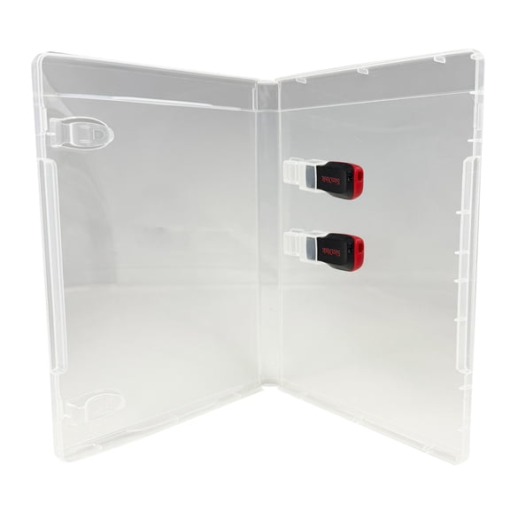 CheckOutStore 10 Premium Super Clear Double USB (2) Flash Drive Cases 14MM