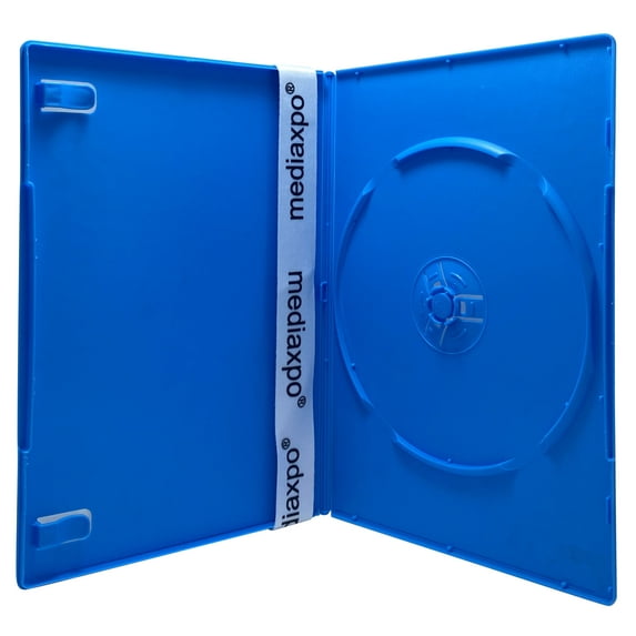 CheckOutStore 10 Slim Solid Blue Color Single DVD Cases 7MM