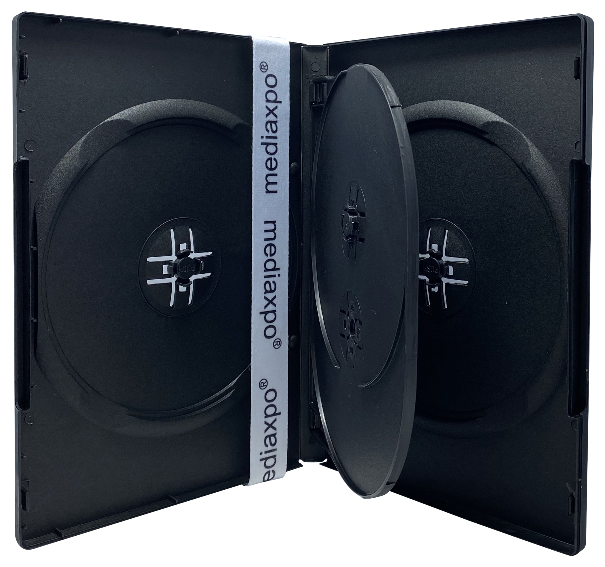 CheckOutStore 10 Standard Black Quad 4 Disc DVD Cases - Walmart.com