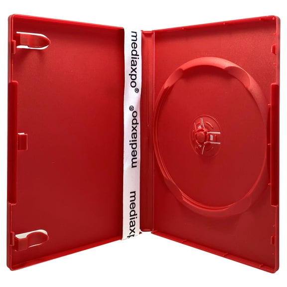 CheckOutStore 10 Standard Solid Red Color Single DVD Cases
