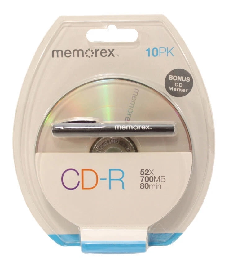 CheckOutStore 100 Memorex 52X CD-R 80min 700MB Logo on Top - Walmart.com