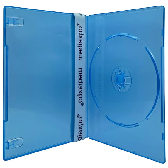 CheckOutStore 100 Slim Clear Blue Color Single DVD Cases 7MM