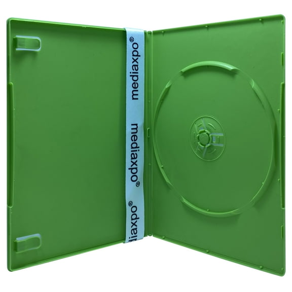 CheckOutStore 100 Slim Solid Green Color Single DVD Cases 7MM