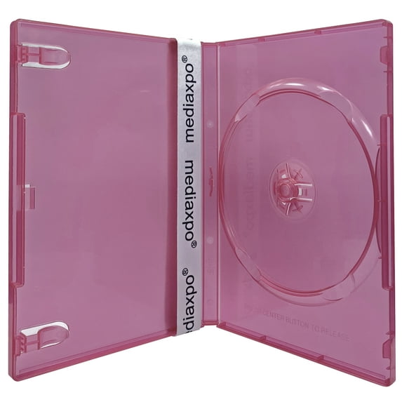 CheckOutStore 100 Standard Clear Red Color Single DVD Cases
