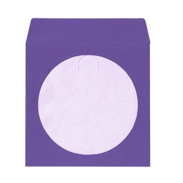 CheckOutStore 1000 Purple Color Paper CD Sleeves with Window & Flap ...