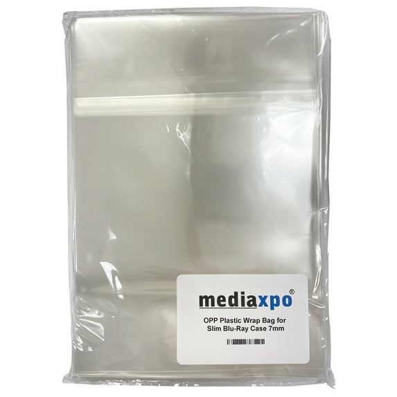 CheckOutStore 10000 OPP Plastic Wrap Bag for Slim Blu-Ray Case 7mm