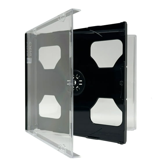 CheckOutStore 1200 Standard Black Smart Tray Double CD Jewel Case
