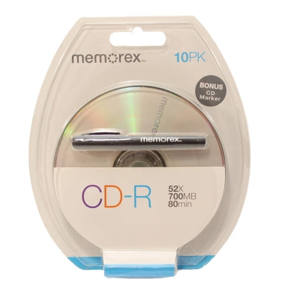 CheckOutStore 20 Memorex 52X CD-R 80min 700MB Logo on Top