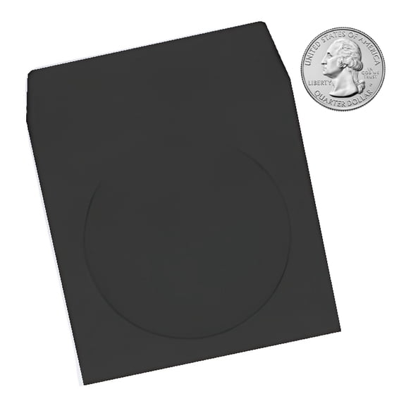 CheckOutStore 200 Black 3" Mini Paper CD Sleeves with Window & Flap