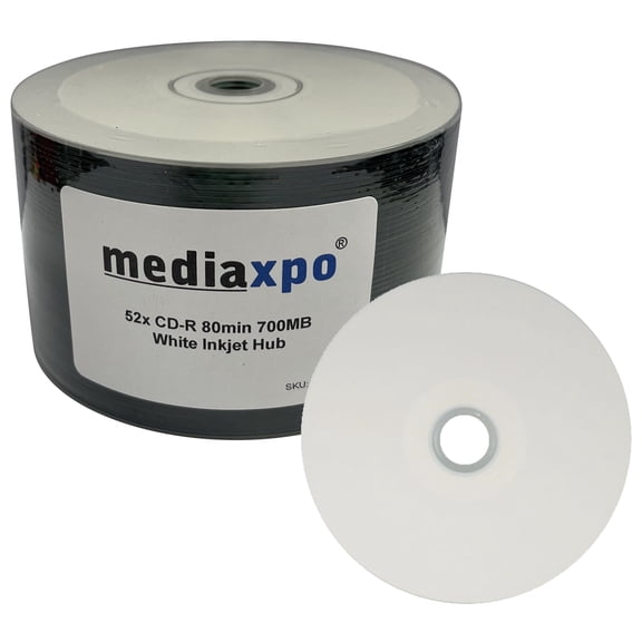 CheckOutStore 200 Grade A 52x CD-R 80min 700MB White Inkjet Hub Printable (Shrink Wrap)
