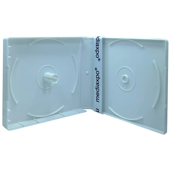 CheckOutStore 200 White CD/DVD Poly Stackable Square Box (Holds Up to 16 Discs)