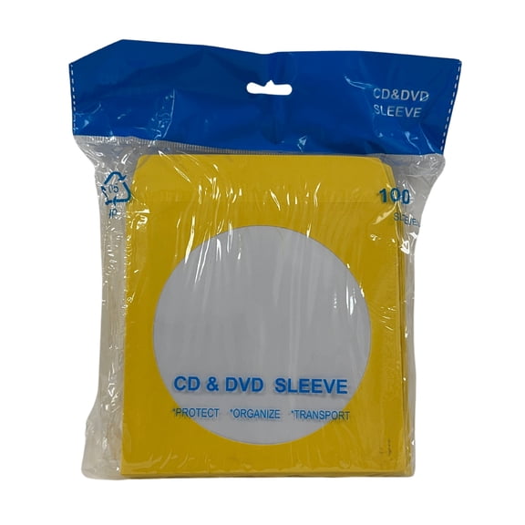 CheckOutStore 200 Yellow Color Paper CD Sleeves with Window & Flap