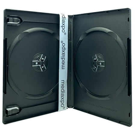 CheckOutStore 25 Premium Standard Black Double DVD Cases (100% New Material)