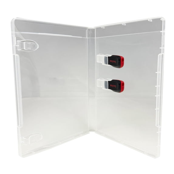 CheckOutStore 25 Premium Super Clear Double USB (2) Flash Drive Cases 14MM