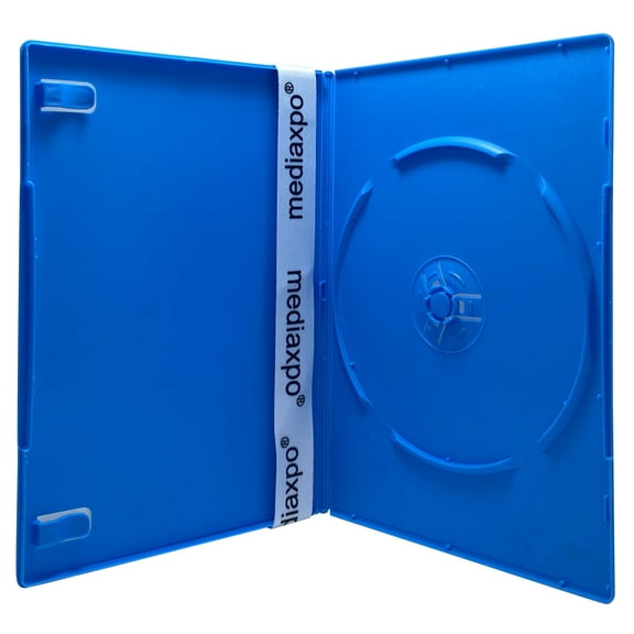 CheckOutStore 25 Slim Solid Blue Color Single DVD Cases 7MM