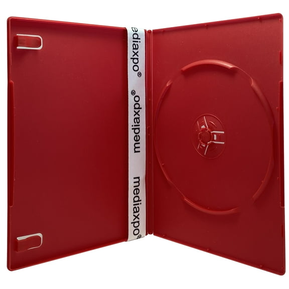 CheckOutStore 25 Slim Solid Red Color Single DVD Cases 7MM