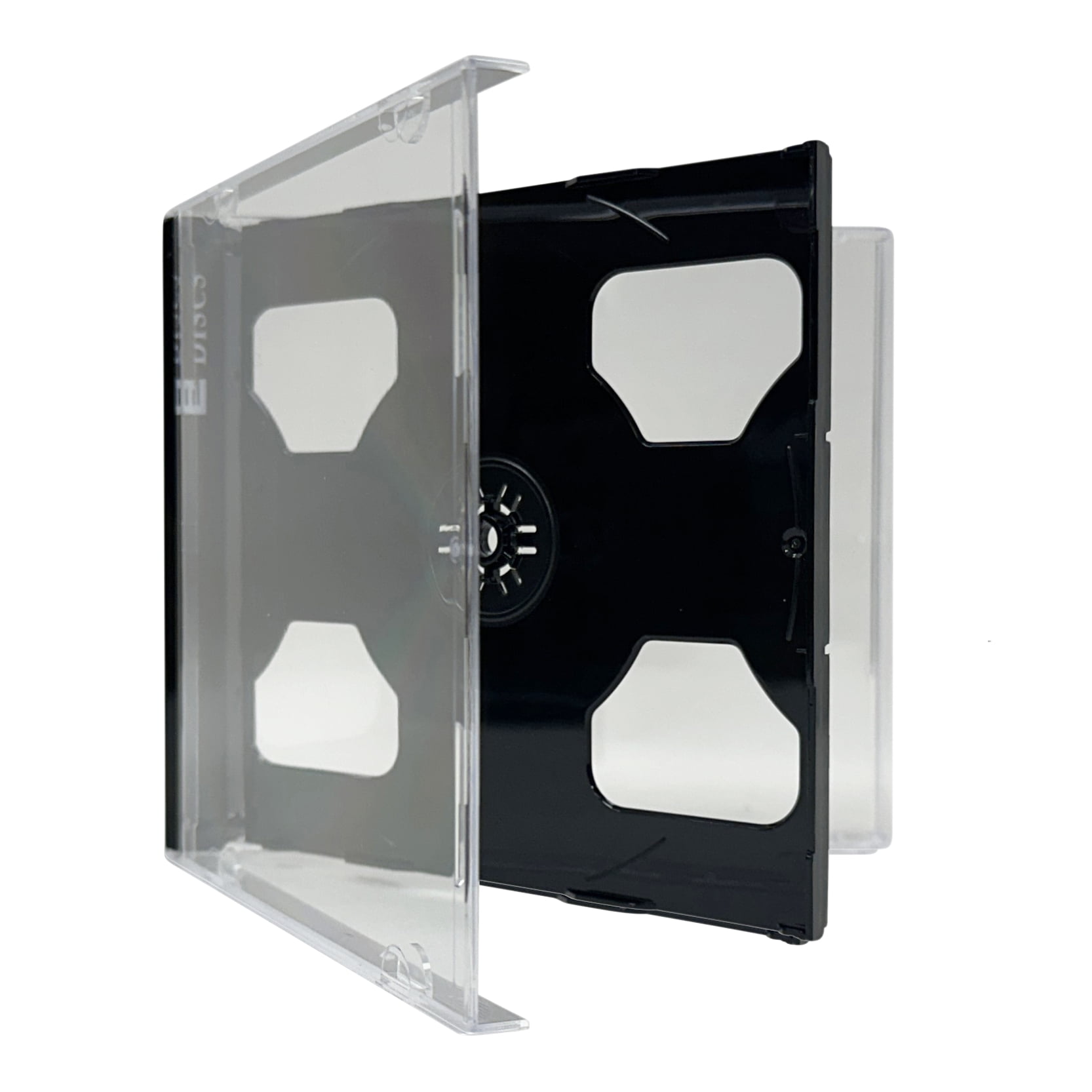CheckOutStore 25 Standard Black Smart Tray Double CD Jewel Case