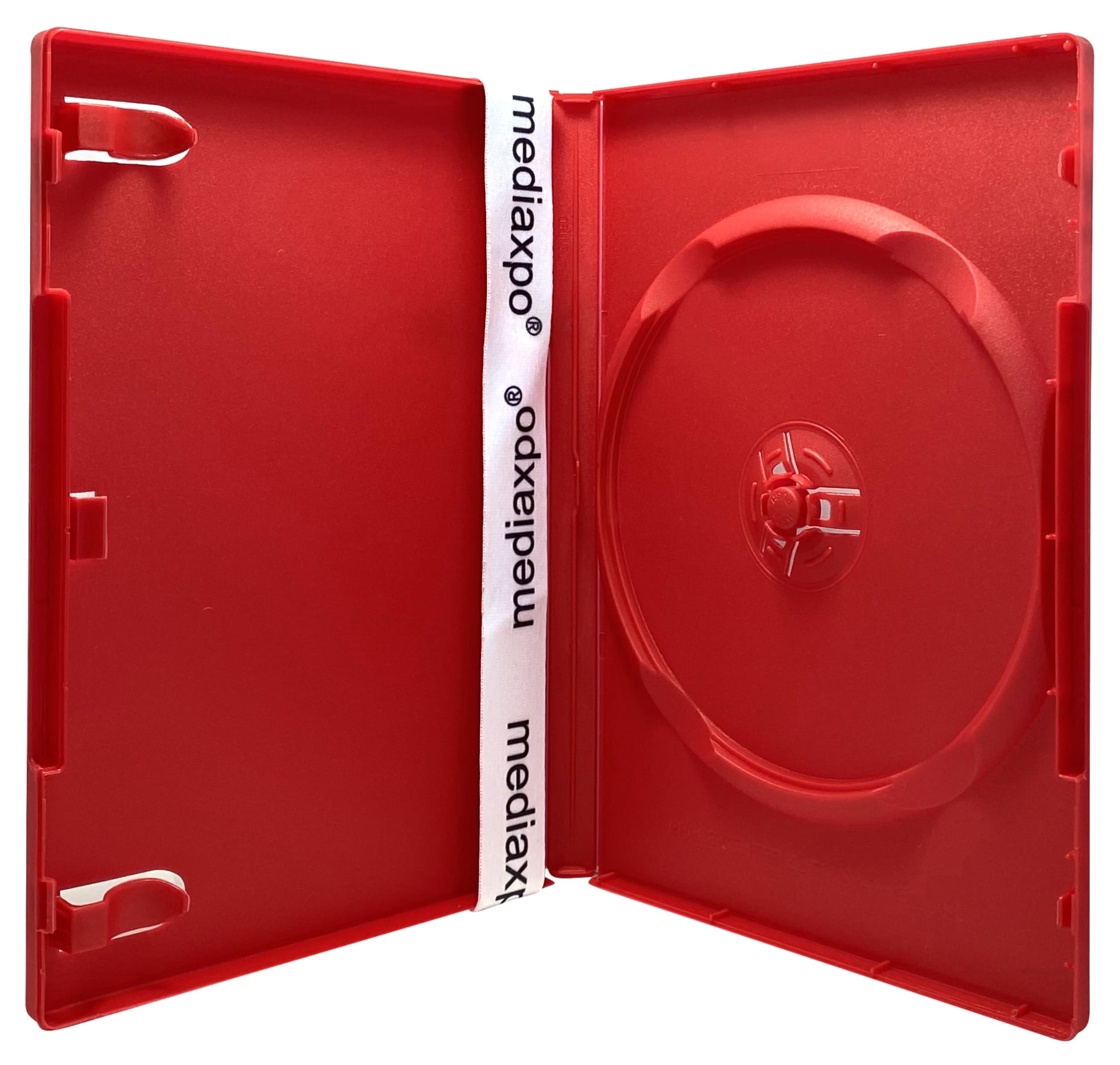 CheckOutStore 25 Standard Solid Red Color Single DVD Cases