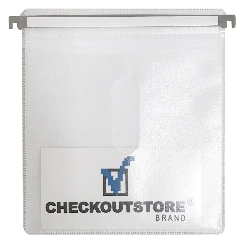 CheckOutStore 300 CD Double-sided Refill Plastic Hanging Sleeve White